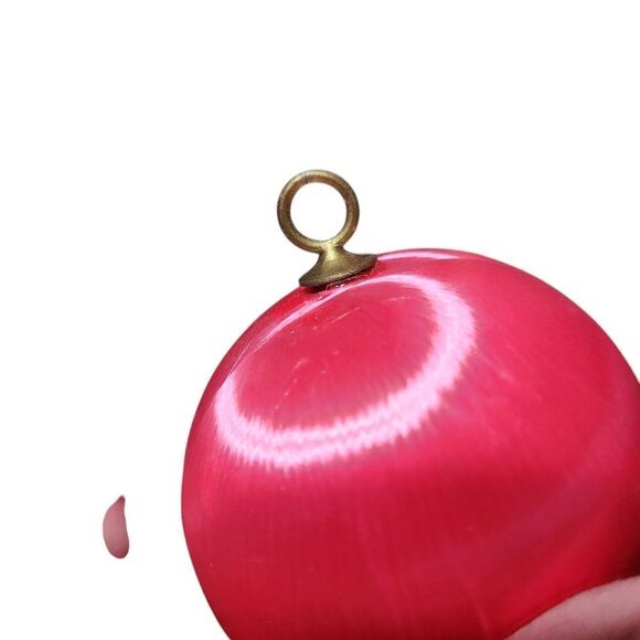 41 Silk Satin Sheen Christmas Tree Ornaments Solid Tree Topper Atomic Pink Yello - Picture 14 of 15